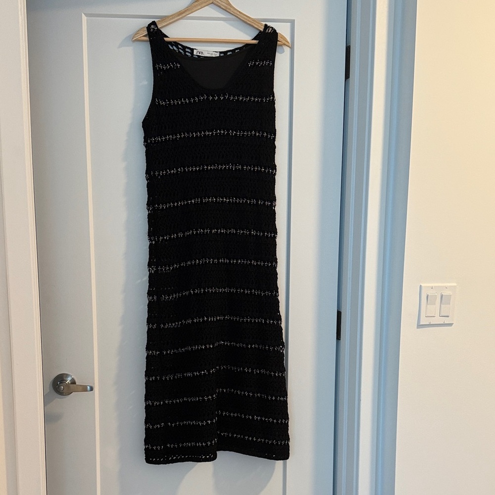 Zara Black and Silver knit Dress